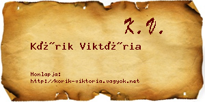 Kórik Viktória névjegykártya